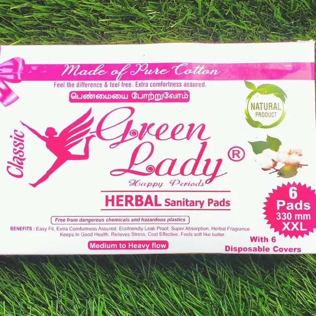 Green Lady CLASSIC Green Lady xxl size 6 Pads (Medium To Heavy Flow)