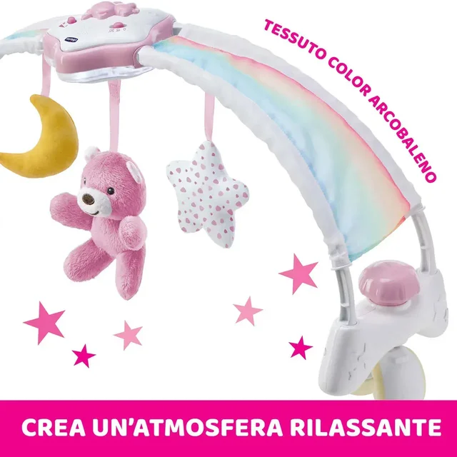 CHICCO TOY FD RAINBOW BED ARCH PINK