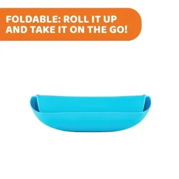 CHICCO SILICONE BIB WITH CRUMBLE CATCHER BLUE