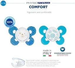 Chicco CHICCO SOOTHER COMFORT BLUE SIL 6-16M 1PC