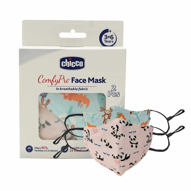 CHICCO FACE MASK 3-6Y HUT+JUNGLE 2PCS