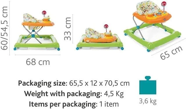 CHICCO BABY WALKER CIRCUS GREEN WAVE