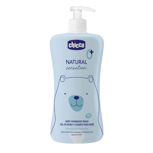 CHICCO BABY HAIR & BODY CLEANSER NAT SENS 500ML