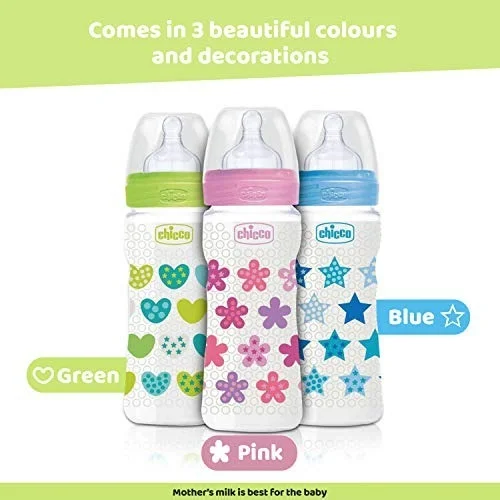 CHICCO WB FEEDING BOTTLE 250ML (2M+) NEW GREEN