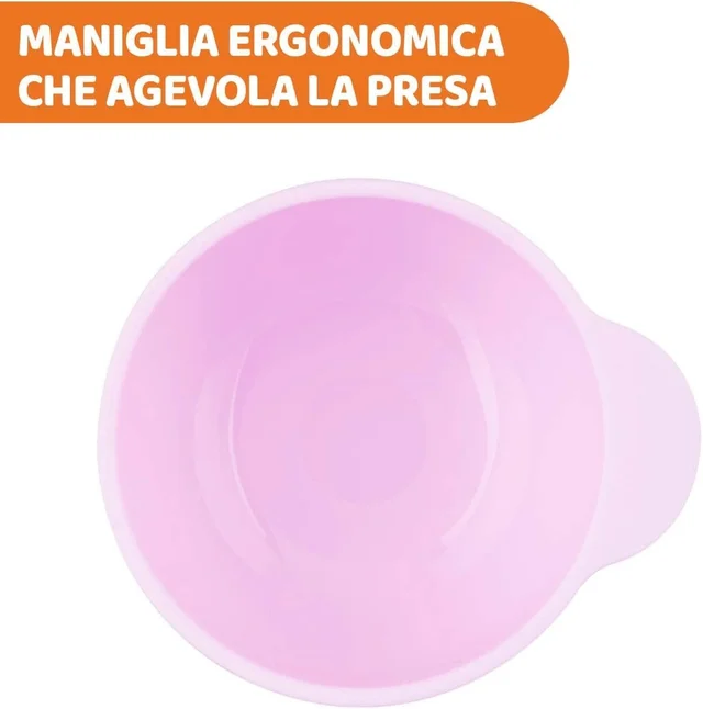 CHICCO SILICONE SUCTION BOWL PINK 6M+