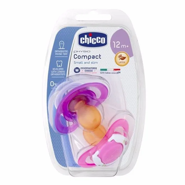 CHICCO SOOTHER PH. COMPACT PINK SIL 12/16-36M 2PB
