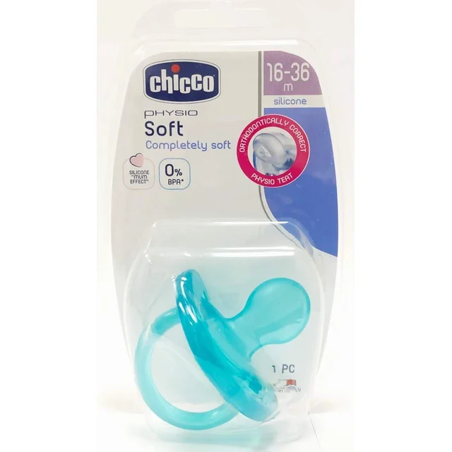 CHICCO SOOTHER PH. SOFT BLUE SIL 12M+1PC B