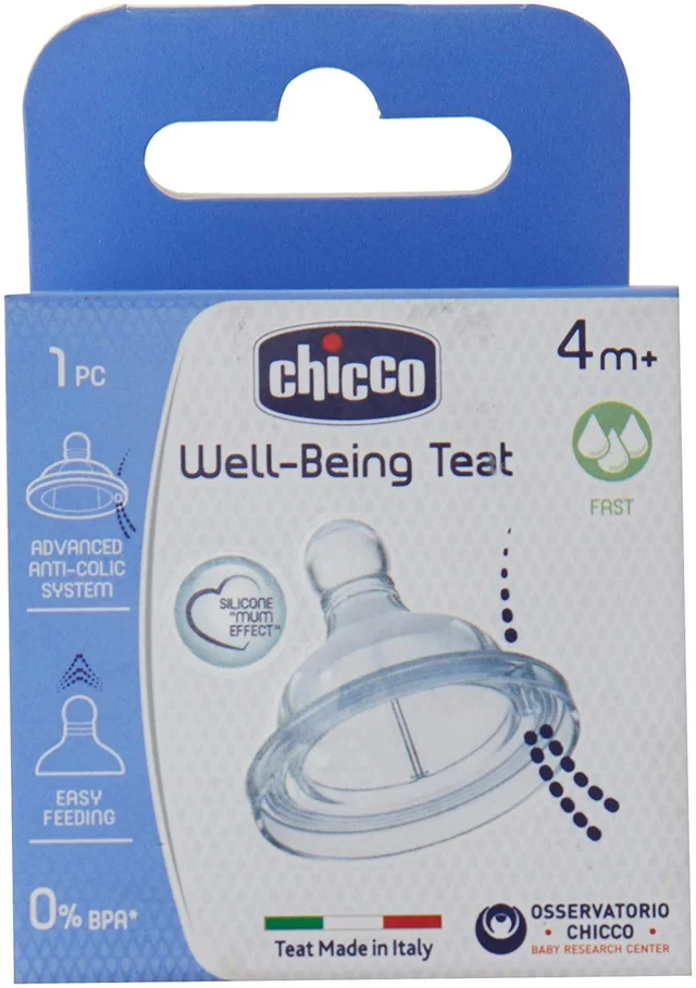 CHICCO TEAT WELL BEING 4M+ SIL FAST FLOW