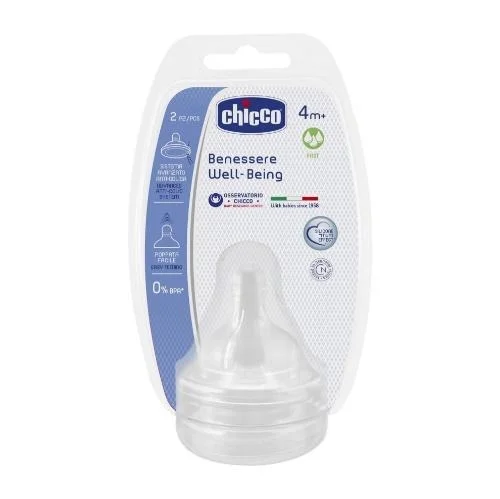 CHICCO WB TEAT 4M+ FAST SIL 2PCS