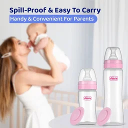 CHICCO BOTTLE FEED EASY 125ML PINK COL 0M+