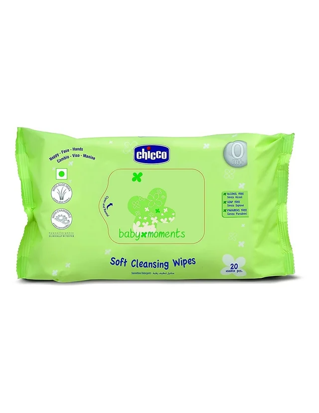 CHICCO SOFT CLEANSING WIPES 20PCS