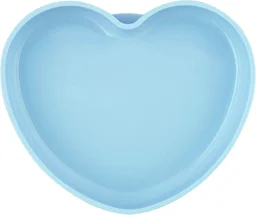 CHICCO SILICONE HEART SHAPED PLATE TEAL 9M+