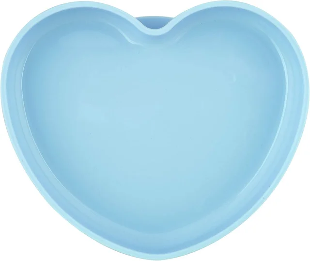 CHICCO SILICONE HEART SHAPED PLATE TEAL 9M+