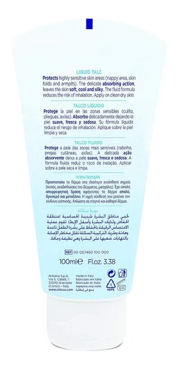 CHICCO LIQUID TALC NAT SENS 100ML INTL