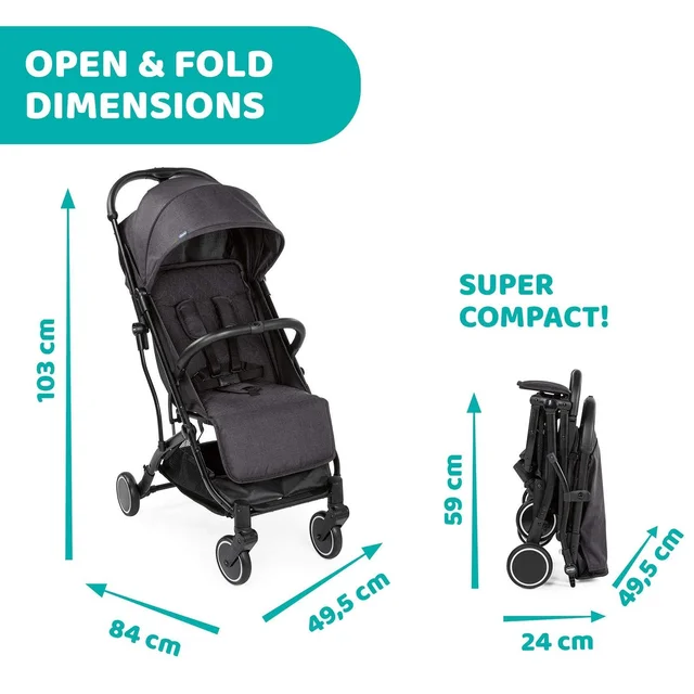 CHICCO TROLLEYME STROLLER STONE