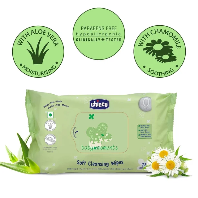 CHICCO SOFT CLEANSING WIPES 72PCS