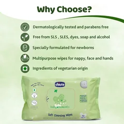 CHICCO SOFT CLEANSING WIPES 72PCS