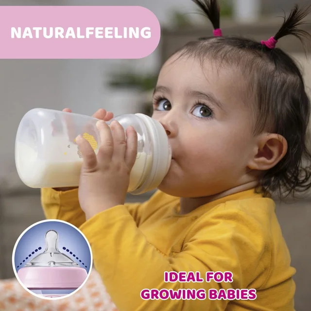 CHICCO FEEDING BOTTLE NF PP 6M+ 330ML GIRL