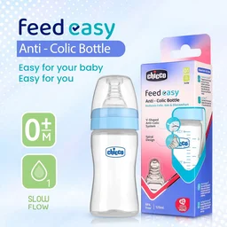 CHICCO BOTTLE FEED EASY 125ML BLUE COL 0M+