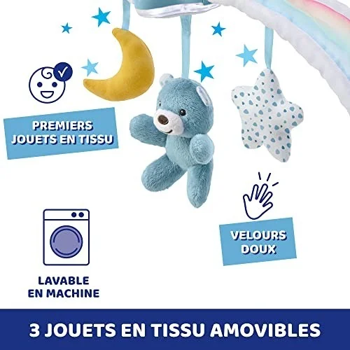 CHICCO TOY FD RAINBOW BED ARCH BLUE