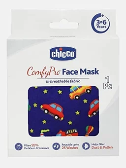 CHICCO FACE MASK 7-12Y BLUE CAR 1 PC