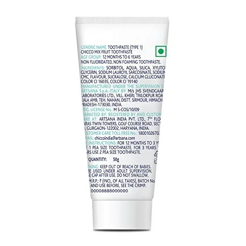 CHICCO TOOTHPASTE MIX FRUIT 1-6Y NO FLUO (50G) IN