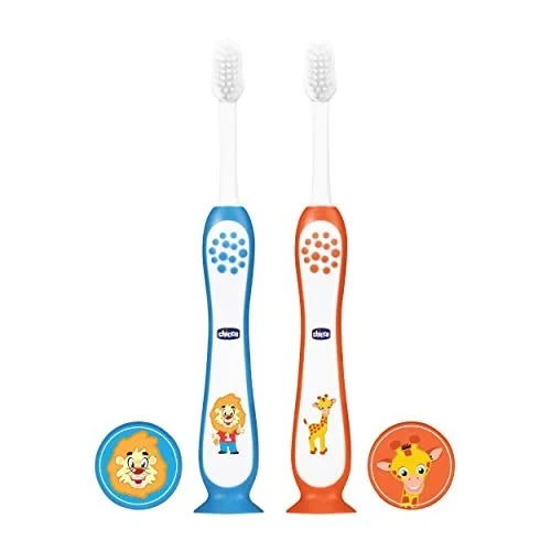 CHICCO TOOTHBRUSH SET BLUE+ORANGE 3Y-8Y IN
