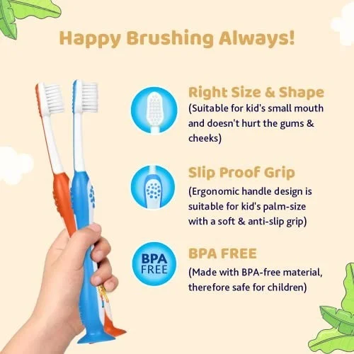 CHICCO TOOTHBRUSH SET BLUE+ORANGE 3Y-8Y IN