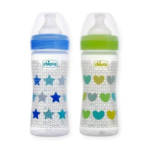 CHICCO BIPACK BOTTLE WB 250ML SIL PHYSIO B/G IN