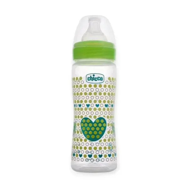 CHICCO BOTTLE WB 330ML SIL PHYSIO GREEN IN