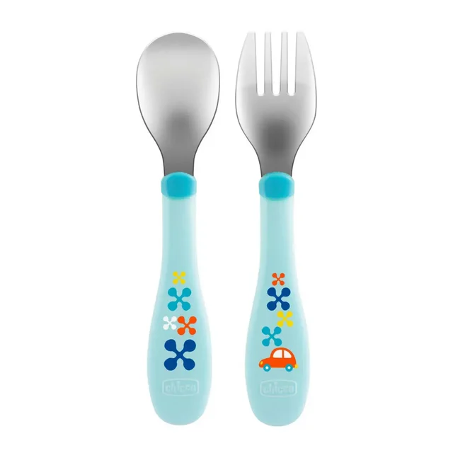 CHICCO METAL CUTLERY 18M+ BOY/NEUTRAL