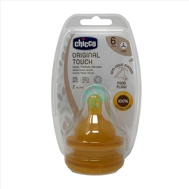 CHICCO TEAT ORIGINAL TOUCH 6M+ FOOD LTX 2PCS