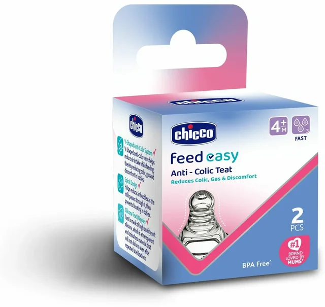 CHICCO FEED EASY TEAT 0M+ SLOW SIL 1PC