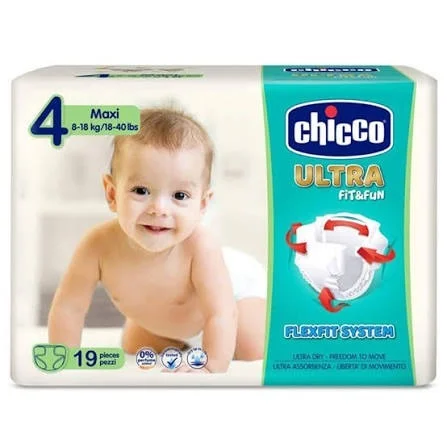 CHICCO DRY DIAPERS NAPPIES MAXI 19X10