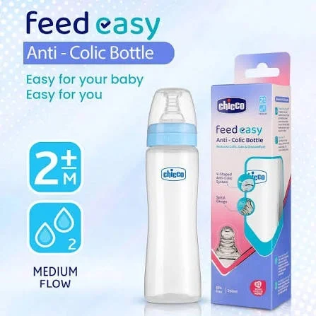 CHICCO BOTTLE FEED EASY 250ML BLUE MEDIUM 2M+