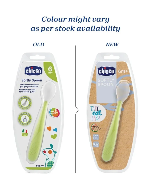 CHICCO SOFT SILICONE SPOON 6M+ GREEN UP