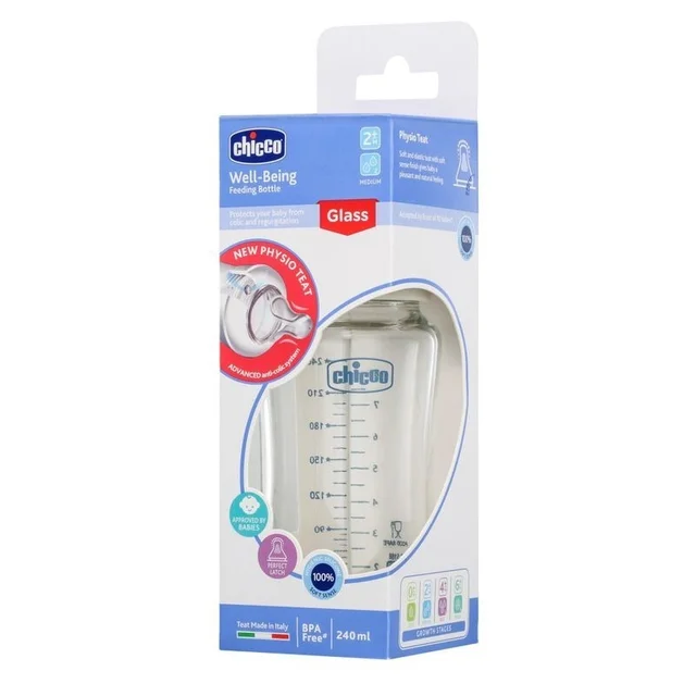 Chicco CHICCO WB GLASS BOTTLE 240 ML NEUTRAL