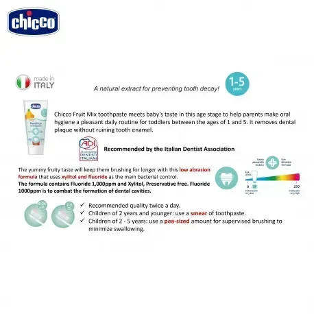 CHICCO TOOTHPASTE FRUIT MIX 1-5Y FLUORINE
