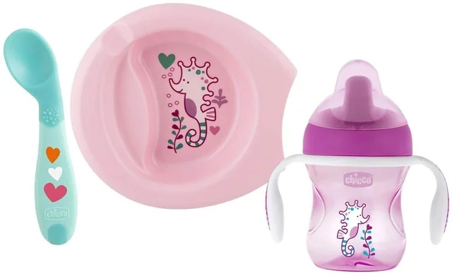 CHICCO WEANING SET 6M+ GIRL