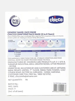 CHICCO FACE MASK 3-6Y BIRD+SNOWMAN 2PCs