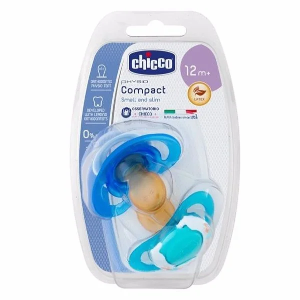 CHICCO SOOTHER COMPACT BLUE SIL 6-12/6-16M PCB