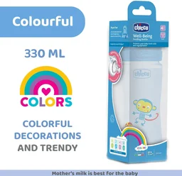 CHICCO WB PP BOTTLE 330ML COL PINK FAST 4M+ IN