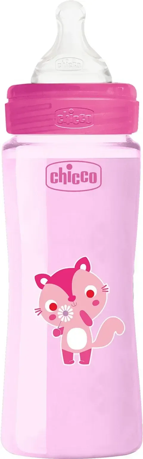 CHICCO WB PP BOTTLE 330ML COL PINK FAST 4M+ IN