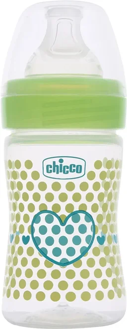 CHICCO BOTTLE WB 150ML SIL PHYSIO GREEN IN