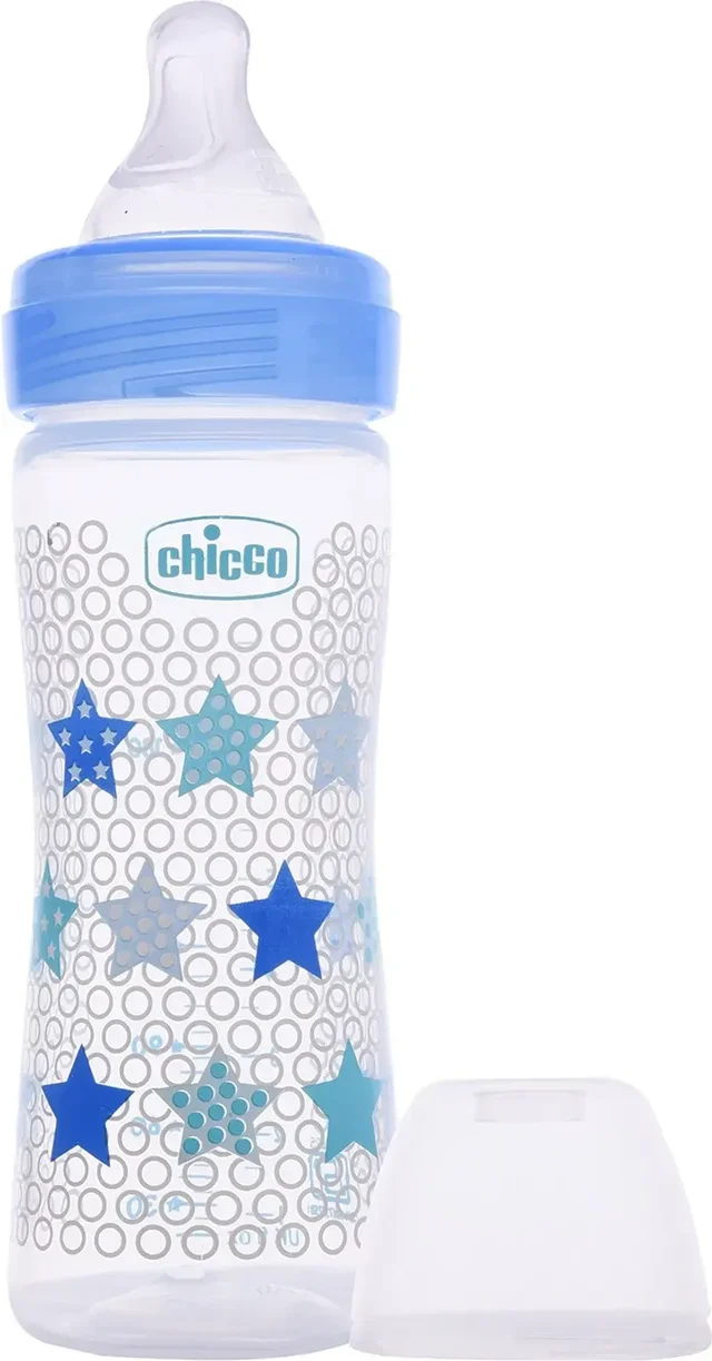 CHICCO BOTTLE WB 250ML SIL PHYSIO BLUE IN