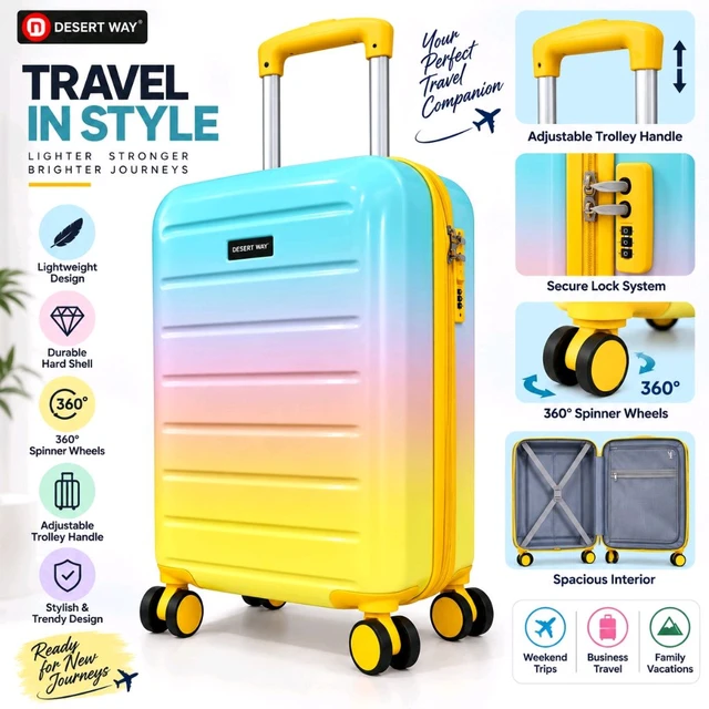 55cm Cabin Size Trolley Luggage Bags, Printer Fiber Trolley 