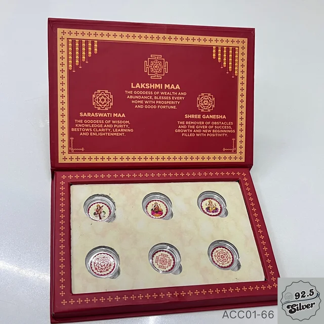 3Gm 999 Silver Coin Box 3 Murti & Yantra - MSC01-66