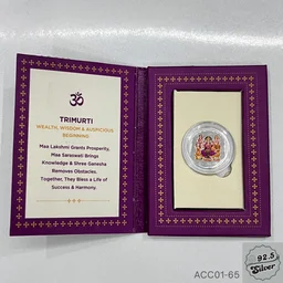 1Gm Silver Coin Lakshmi Ganesh Saraswati - MSC01-65