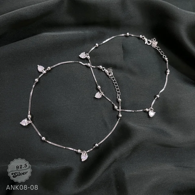 Solitaire Charms Ball Anklets - ANK08-08