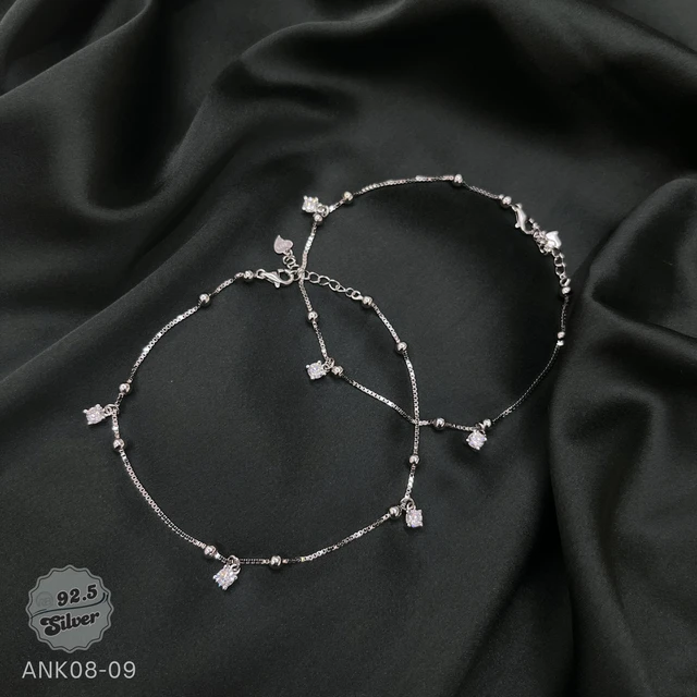 Solitaire Charms Ball Anklets - ANK08-09